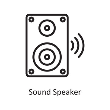 Sound Speaker Vector Outline icon Design illustration. Music Symbol on White background EPS 10 File