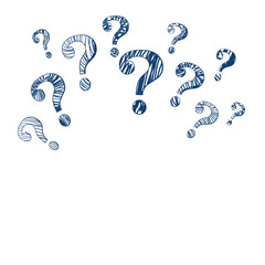 Hand-drawn question marks. doodle question