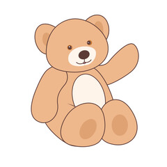 Teddy bear toy plush cuddly toy vector mascot illustration