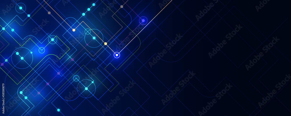 Canvas Prints the technology background image has stripes on a dark blue background. modern hi-tech digital techno