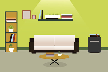 Home interior background illustration.