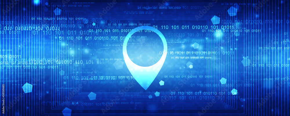 Poster 2d rendering red map pointer