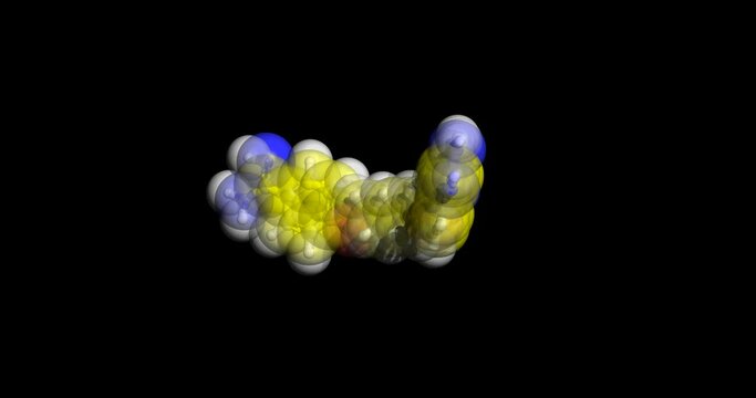 Pentamidine, antifungal agent for HIV-infected patients, 3D molecule 4K spinning
