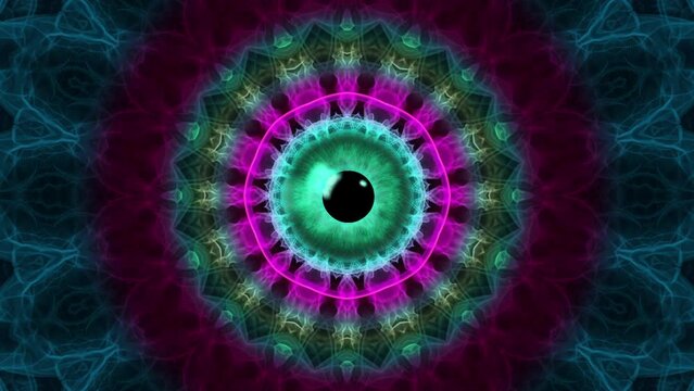 Hypnotic Eye Approaching Psychedelic Seamless Loop.