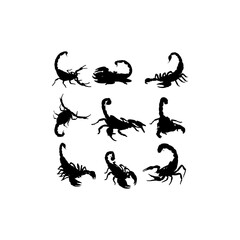 Animal scorpion scary silhouette collection design