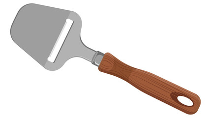Kitchen knife with wooden handle. cheese slicer. Isolated on white