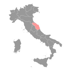 Marche Map. Region of Italy. Vector illustration.