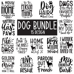Obraz premium Dog Typography bundle, Dog Quotes Bundle