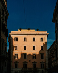 Facade of the building in Rome