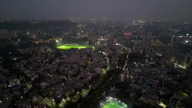 night view drone shot new mumbai 3