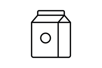 Milk box icon illustration. icon related to drink, breakfast . Outline icon style. Simple vector design editable