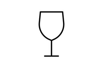 Wine glass icon illustration. icon related to drink. Outline icon style. Simple vector design editable