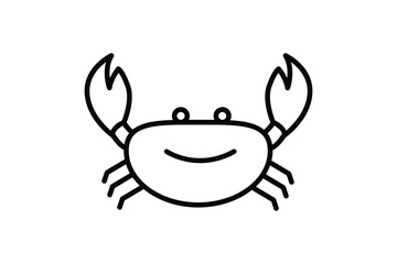 Crab icon illustration. icon related to seafood. Outline icon style. Simple vector design editable