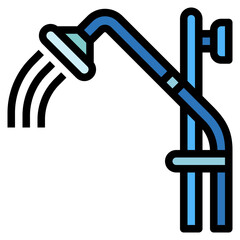shower filled outline icon style