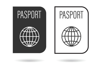 Pasport icon. Indentification document set vector ilustration.