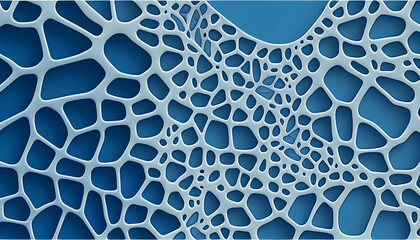 Voronoi abstract white pattern on blue background made with Generative AI