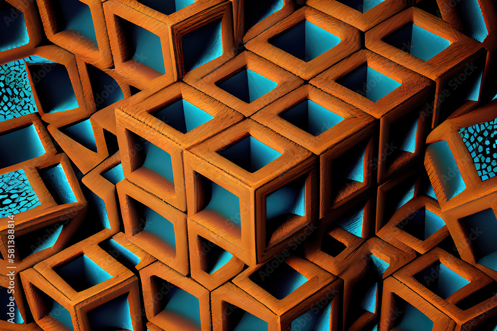 Poster pattern cube background. generative ai