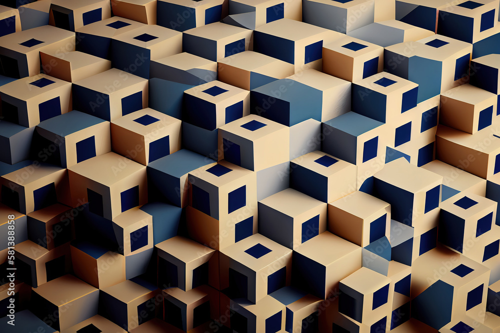 Poster pattern cube background. generative ai