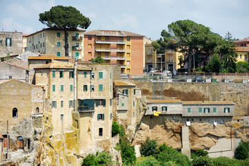 Pitigliano town on summer day. Etruscan heritage, Grosseto, Tuscany, Italy.