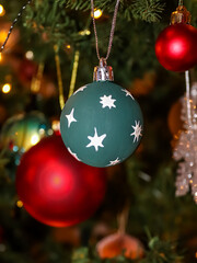 Close-up to Christmas tree decoration