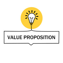 Value proposition. badge with lightbulb icon design. vector illustration.