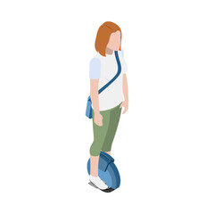 Isometric Segway Girl Composition
