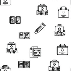first aid emergency medical vector seamless pattern