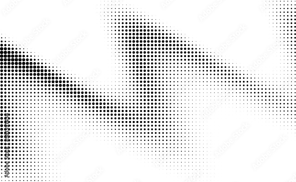 Poster Monochrome gradient halftone dots background. Vector illustration