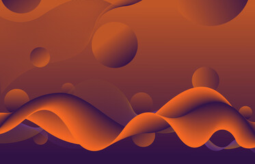 Modern Abstract Orange Resonance Wavy Cercles Background Wallpaper