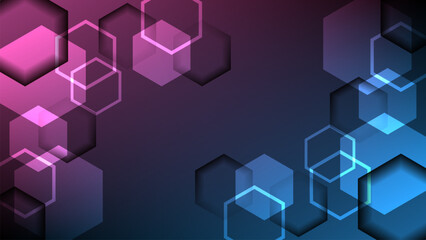 Abstract technology geometric hexagon cybersport, hexagonal gaming vector tech background.