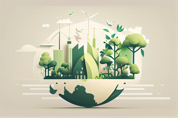 minimalistic vector eco concept