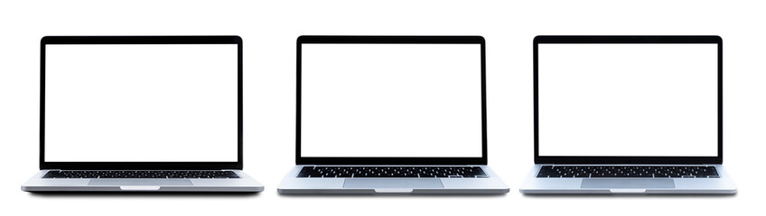 Laptop mockup isolated on transparent background. PNG file Format.