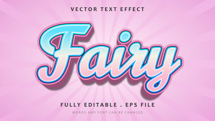 3d Gradient Colorful Fairy Editable Text Effect Design Template