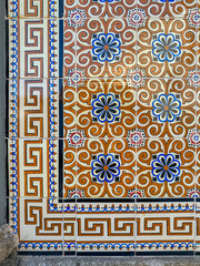 Traditional ornate portuguese decorative tiles azulejos