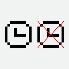 bitmap clock 2 pieces logo, vector logo icon