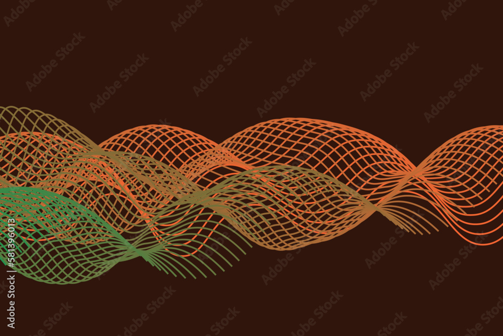 Poster vector illustration of the grdient green and yellow pattern of lines abstract background. eps10.