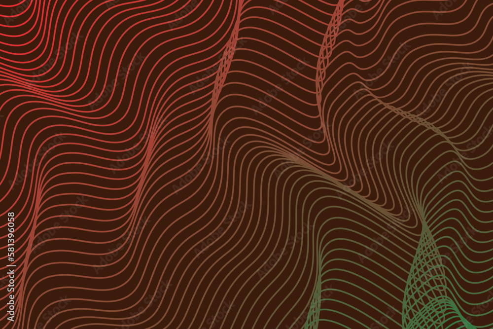 Poster vector illustration of the grdient green and yellow pattern of lines abstract background. eps10.