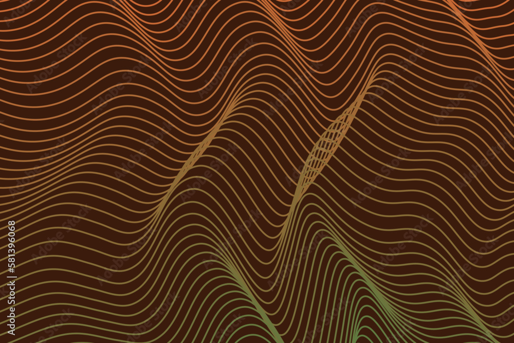 Poster vector illustration of the grdient green and yellow pattern of lines abstract background. eps10.
