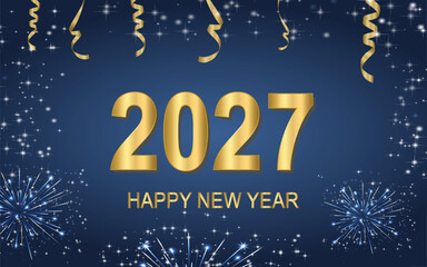Happy new year 2027 Holiday greeting card design