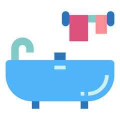 bathtub flat icon style