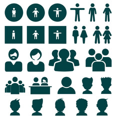 Set of people graphics icons
