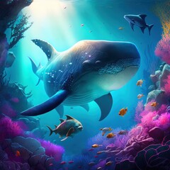 Fototapeta na wymiar Underwater Game Art