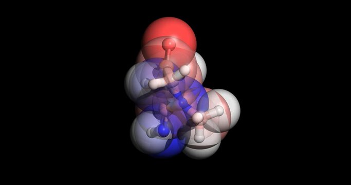 Creatinine, metabolite indicator of kidney disease, 3D molecule 4K