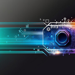 Obraz premium digital technology banner background - vector illustration