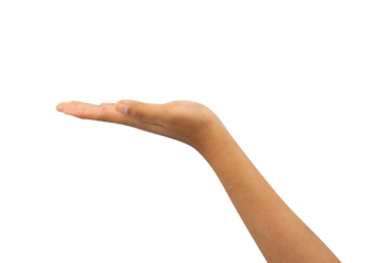 hand showing something isolated for mockups