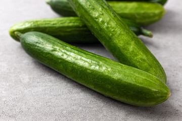 Small, elongated fresh snack cucumbers
