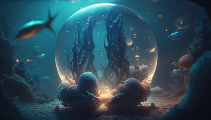 Unveiling the Beauty of an Enchanting Underwater City. Generative Ai