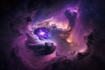 Fototapeta na wymiar Space nebula that is purple. This image's components were provided by NASA. Generative AI