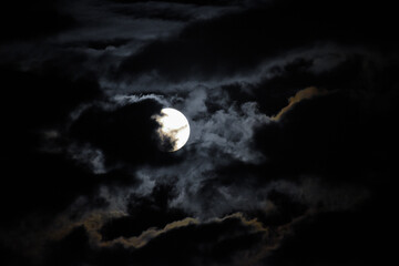 moon and clouds in the night 