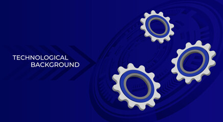 Bright technological background with gears and technological elements